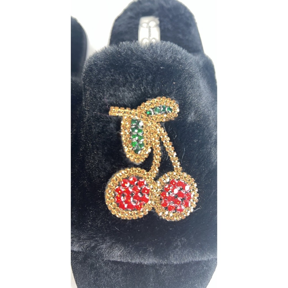 (5/b15))Womens Jessica Simpson Cherry Beaded Icon Slide Slippers size L 8-9 - Picture 4 of 5